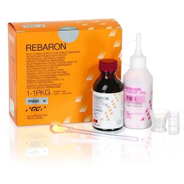 GC Rebaron 1-1 Pack, Acrylic Hard Relining Material, #3 Pink