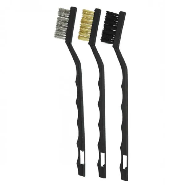 Cleaning Wire Brushes Assorted Set/3 (SS+Brass+Nylon)