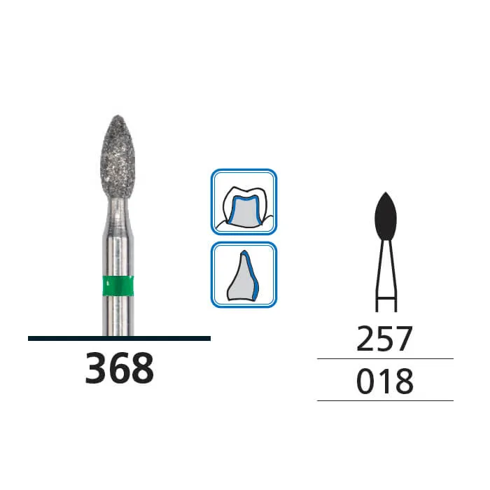 Diamond Burs, Oval Pointed End, Coarse, FG 018