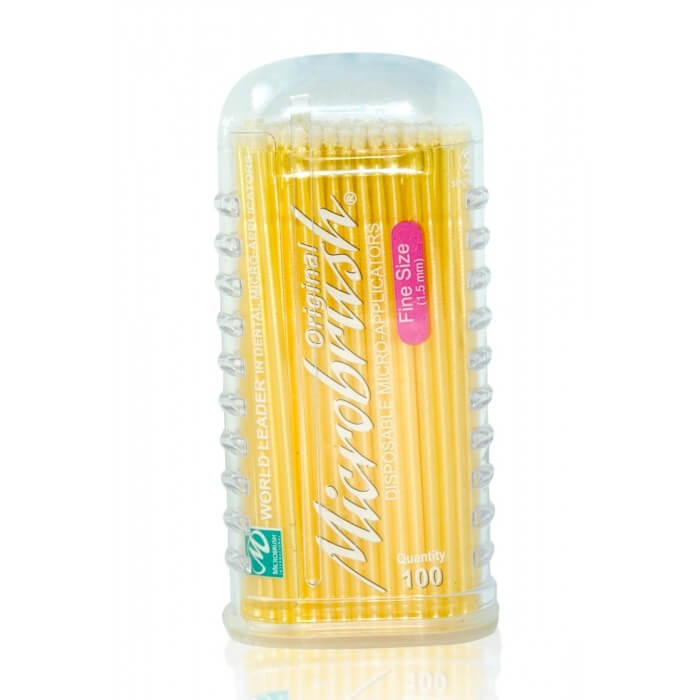 Microbrush Applicator, Fine, Yellow, 1.5mm