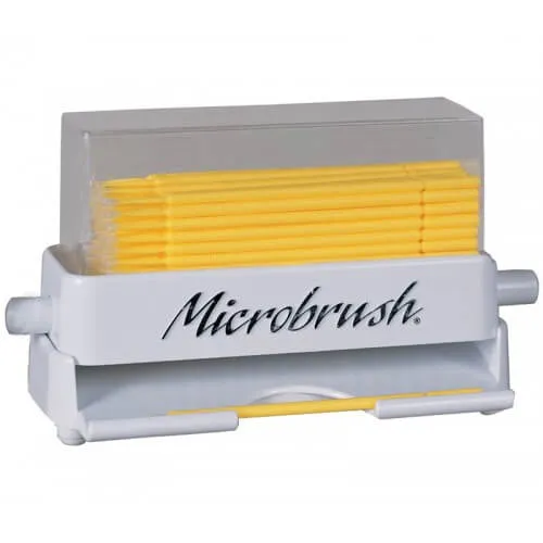 Microbrush Plus, with Dispenser, Fine, Yellow
