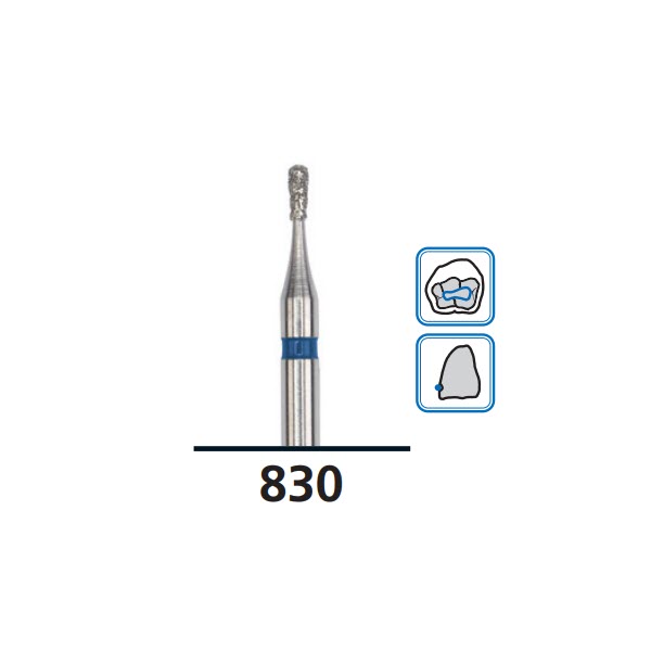 Pear Diamond Dental Burs 830, Medium Grit, FG-012