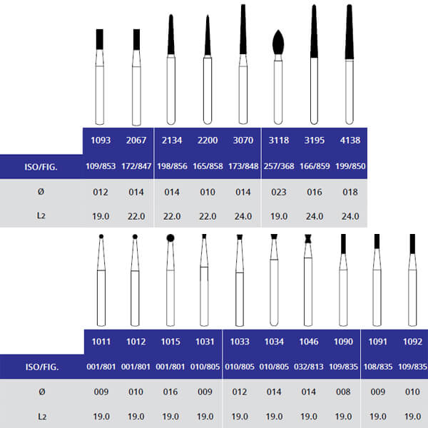 Multiuse Collection Burs, FG, Kit/18