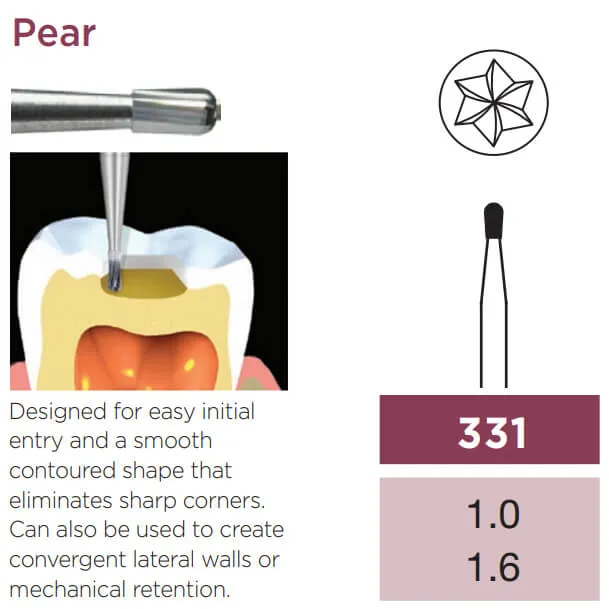 Bur 010 Operative Carbide Bur, Pear, RA-010 - SOUQ DENTAL