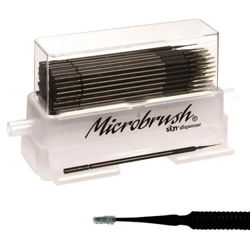 Microbrush X Applicator, Extended reach X-thin, Black, with Dispenser