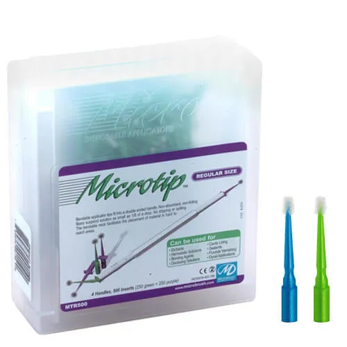 Microtip Applicators, Regular, 4 Handles (Green& Purple)