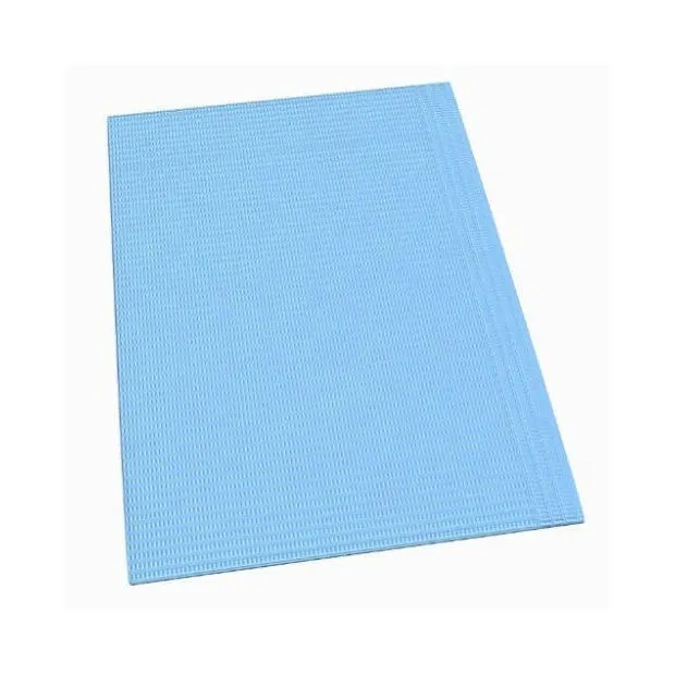 Bib Patient Poly Backed Towel, Blue (13"x18")