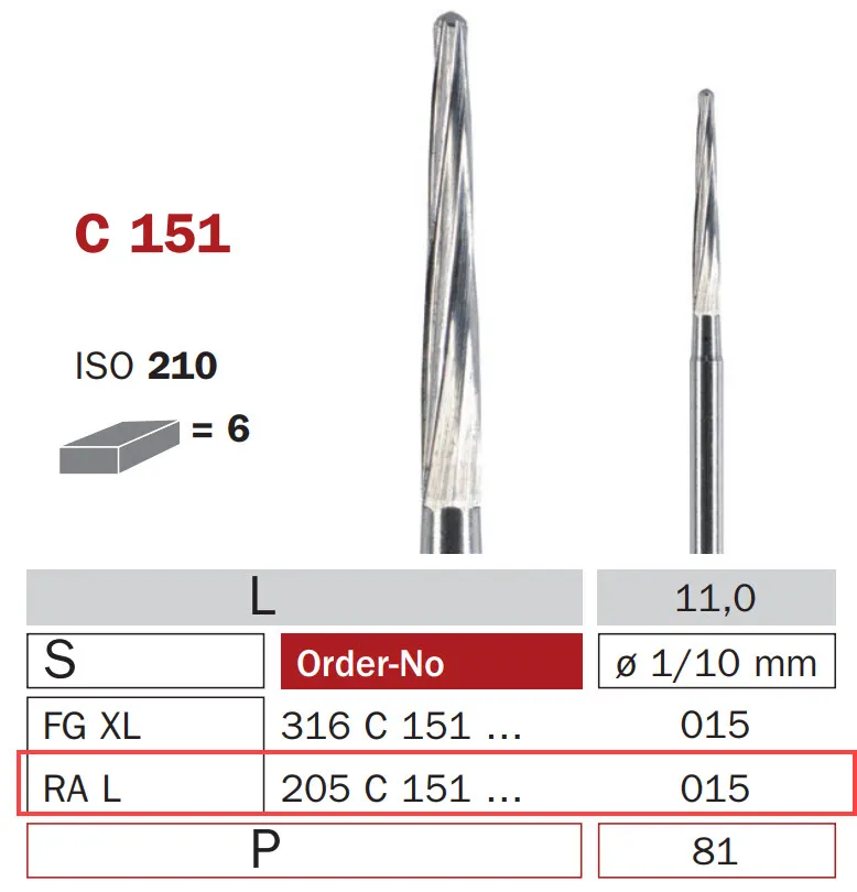 Zekrya Carbide Bur (Z-Endo) Long RA 015
