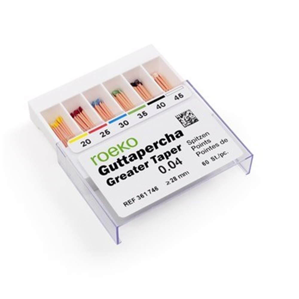 ROEKO Gutta Percha Points Greater Taper, 0.04 #25