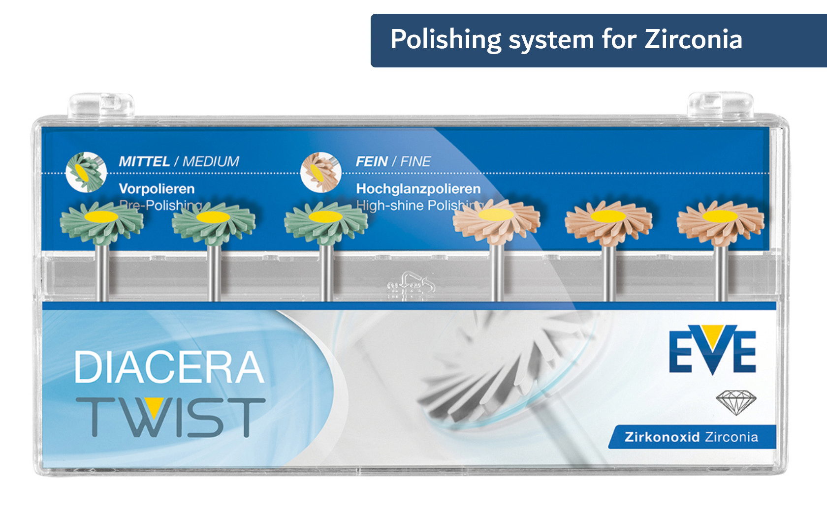 Diacera Twist, RA, Diamond-Impregnated Zirconia Polishing Set/6