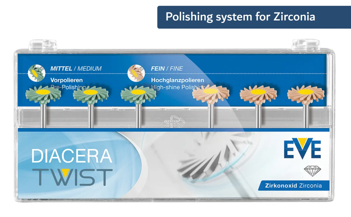 Diacera Twist, RA, Diamond-Impregnated Zirconia Polishing Set/6