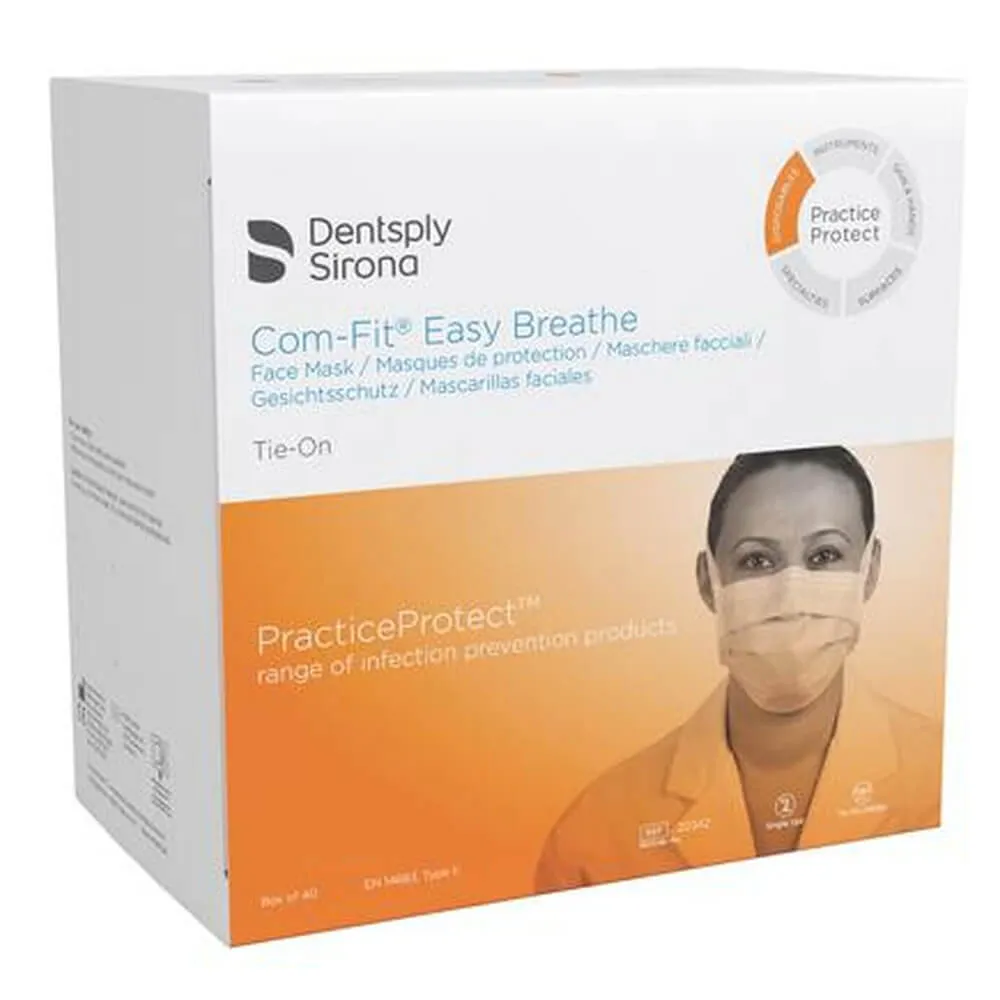 Com-Fit Easy Breathe Mask, Tie-on, Blue, PK/40