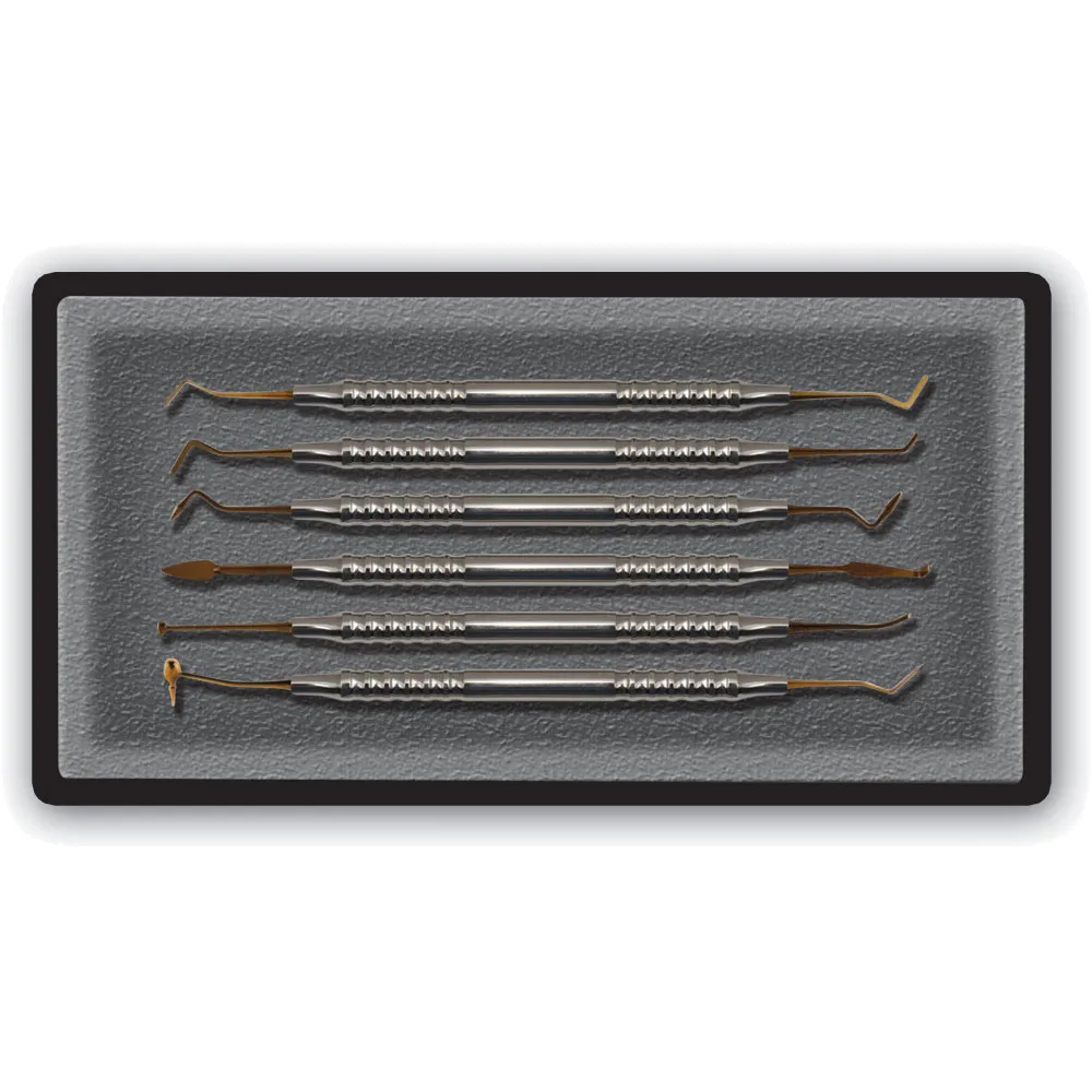 Composite Instruments Set, Gold Finish, 6 Pcs, Handle No. 4