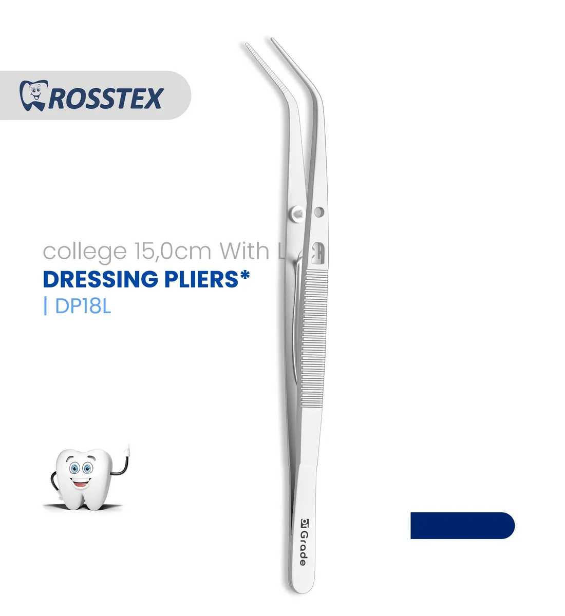 Dental Dressing Plier, College, 15.0 cm, With Lock