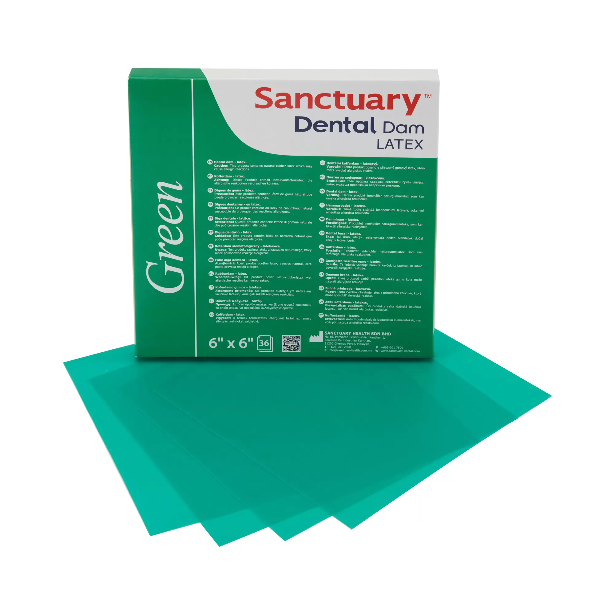 Dental Rubber Dam Sanctuary, Medium, Green