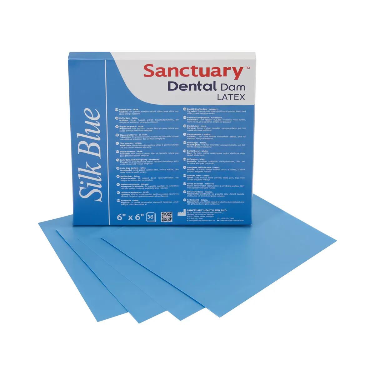 Dental Rubber Dam Sanctuary, Medium, Silk Blue