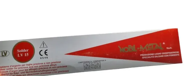 Nobil Metal Solder LV 15, Prefluxed Dental Solder Rod for All Alloys