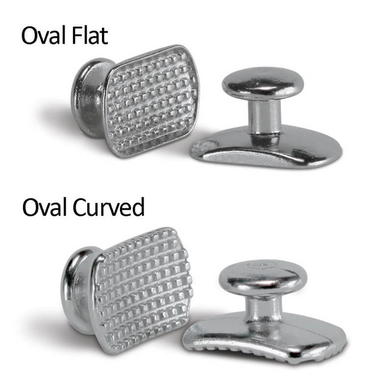 Direct Bond Buttons Rectangle Base Lingual, Flat, PK/10