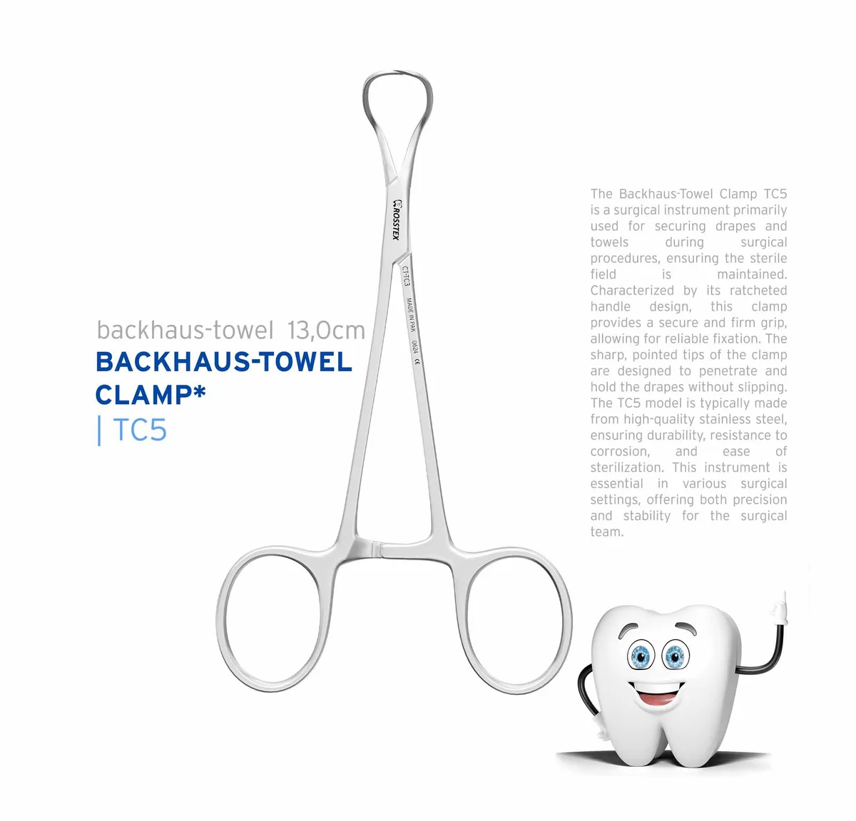 Surgical Clamp Backhaus-Towel, 13.0 cm