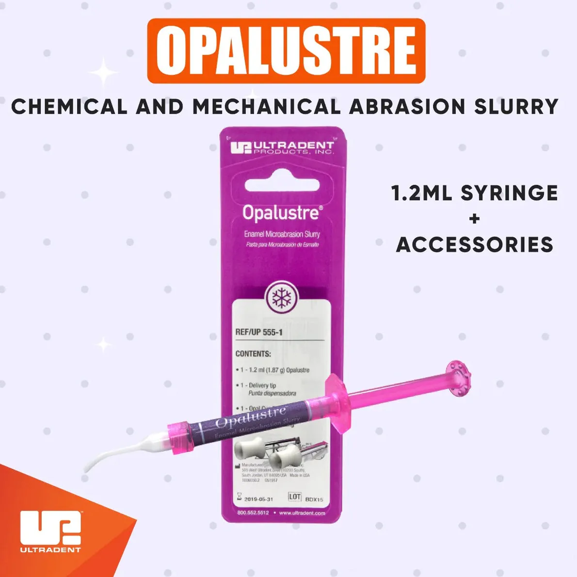 Opalustre Refill, Chemical and Mechanical Abrasion Slurry, Single Syringe