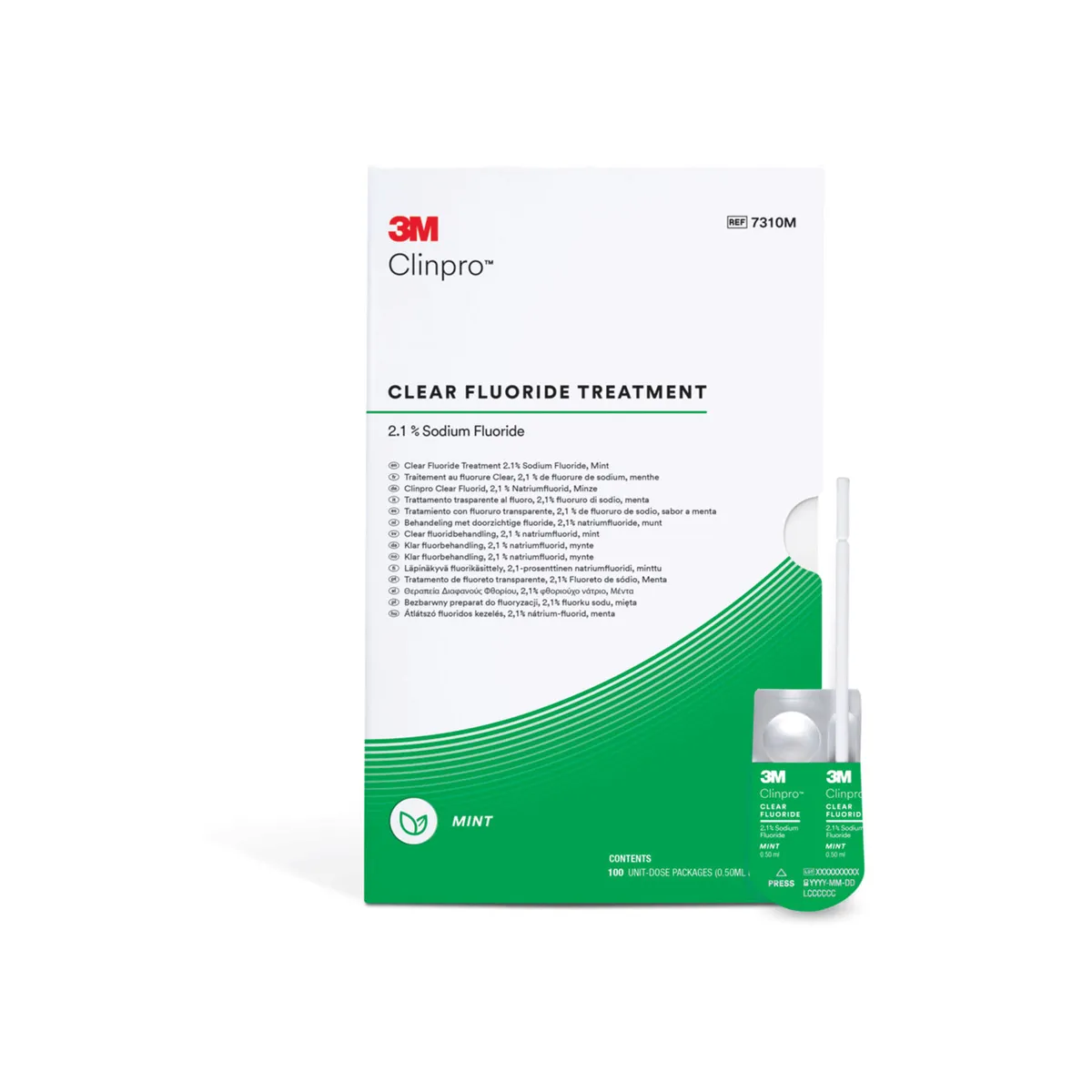 3M Clinpro 5% Sodium Fluoride White Varnish 100-Pack Mint 12250